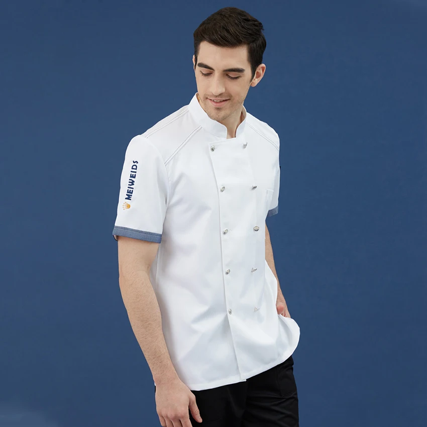 Высококачественная куртка шеф повара с вышивкой и бесплатным логотипом форма