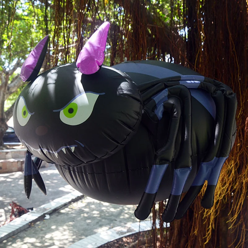 Хэллоуин надувной анимационный черный паук украшения для дома двора сада на