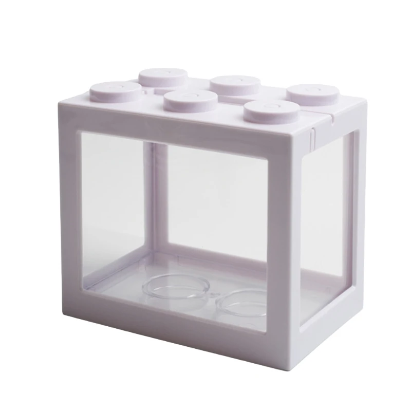 Betta Fish Tank Plastic Bowls Mini Aquarium Transparent Keeper Feeding Box for Turtle Pet Starter Kit | Дом и сад