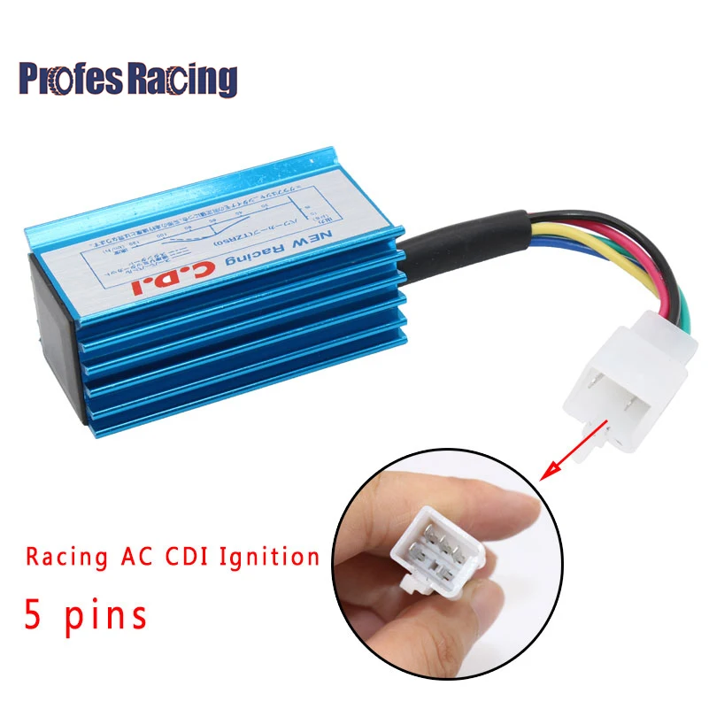 

Blue Racing AC CDI Ignition Box 5 pins For 50cc 110cc 125cc ATV Quad Pit Dirt Bike Go Kart Moped Scooter Motorcycle
