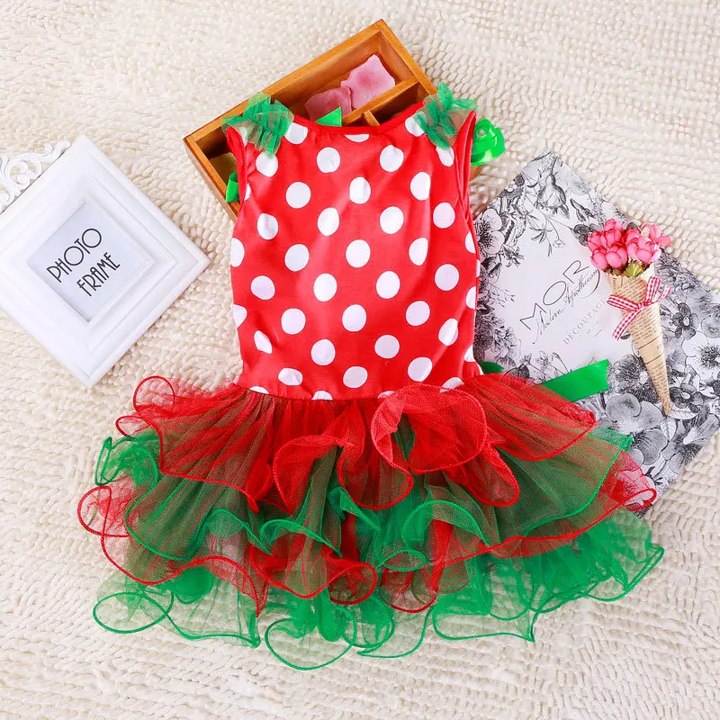 christmas dress Baby Girl Dress Tutu Christmas Princess Kids Toddler Tulle Party Outfits Costume 1-4 year | Детская одежда и обувь