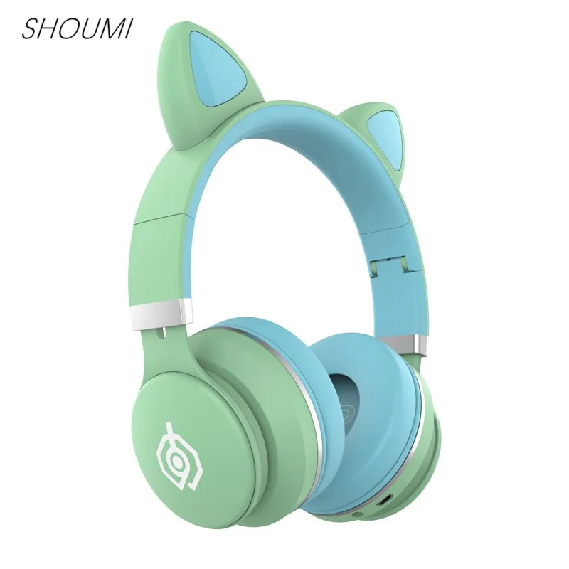 Беспроводные наушники с цветными фруктами Hi-Fi стерео кошачьими ушками