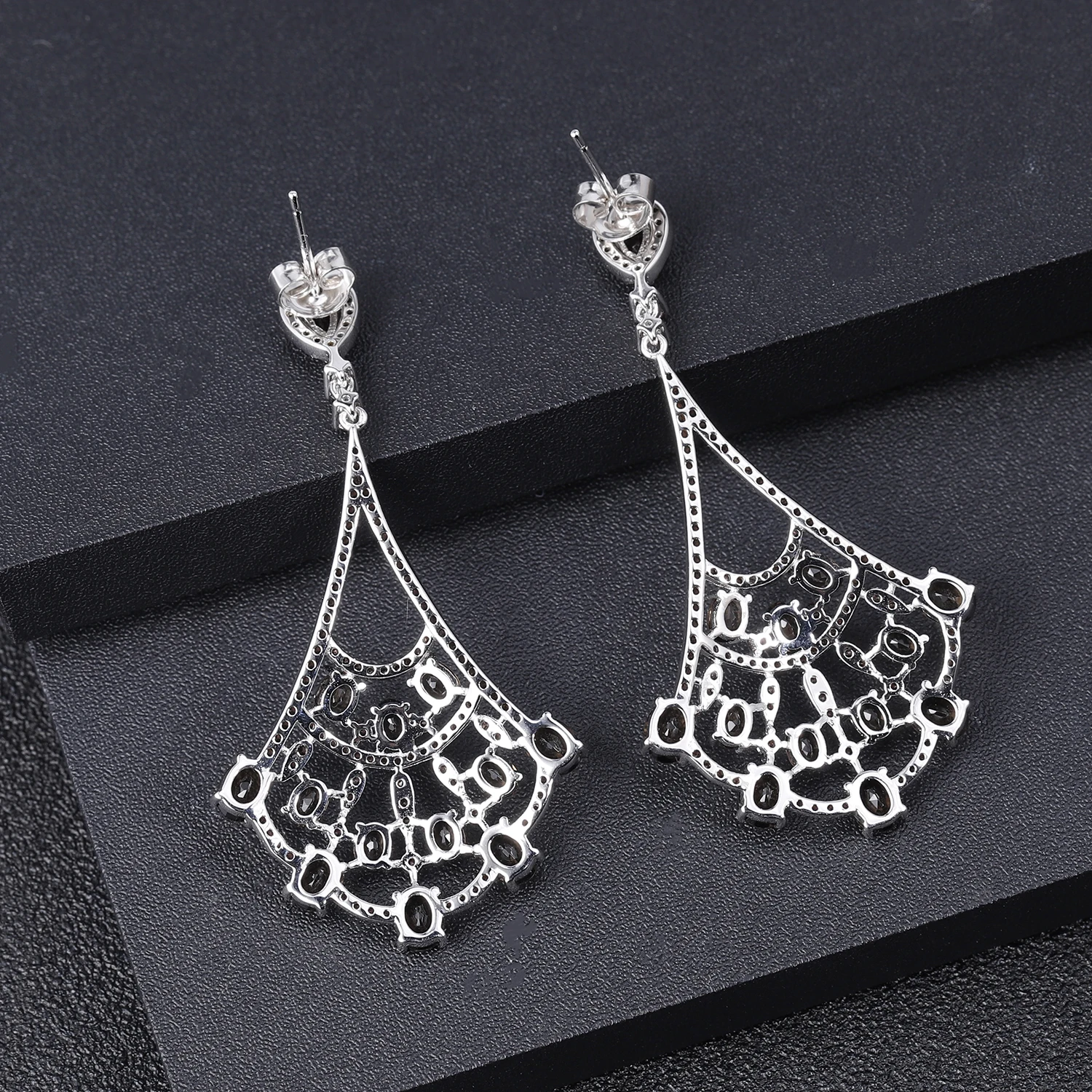 GEM'S балет 6.98Ct Натуральный дымчатый кварц 925 пробы серебро Этническая Цыганская