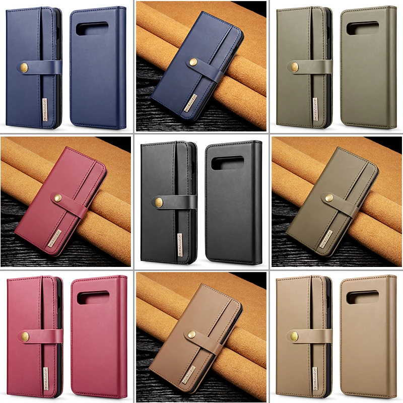 Роскошный кожаный чехол S10plus для samsung Galaxy S8, S9, S10 Plus, S10E, Note 9, 8, S7 Edge, Магнитный съемный флип-Кошелек, Чехол для карт