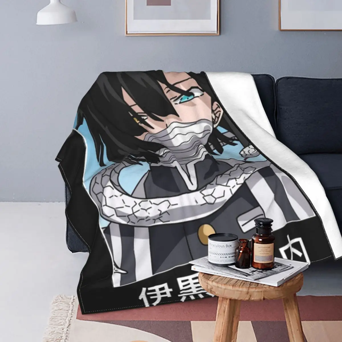 

Obanai Iguro Demon Slayer Blankets Coral Fleece Plush Printed Cute Manga Soft Throw Blanket for Bed Bedroom Bedspread