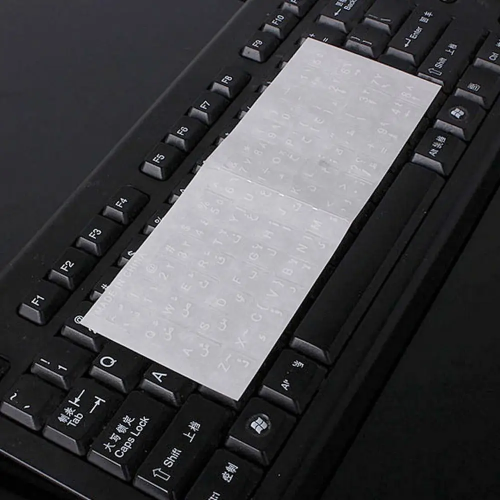 

Waterproof laptop keyboard stickers arabic Transparent Letters Keyboard Sticker E9X5