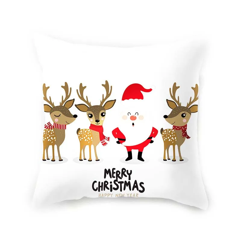 Счастливого Рождества квадратная Подушка Чехол Санта Декоративная Наволочка на