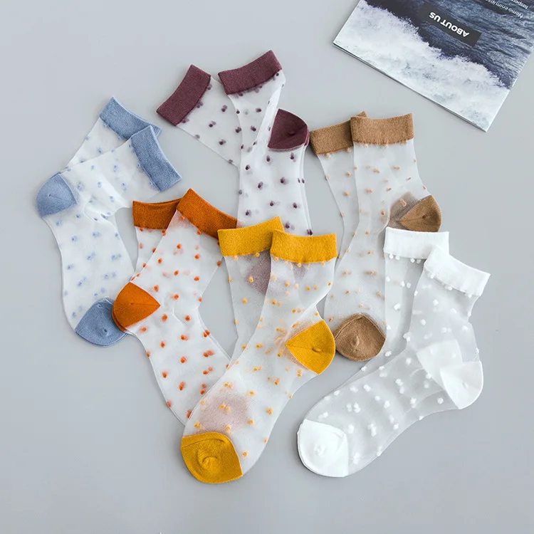 Новые стильные носки на весну и лето женские милые в горошек|Носки| |