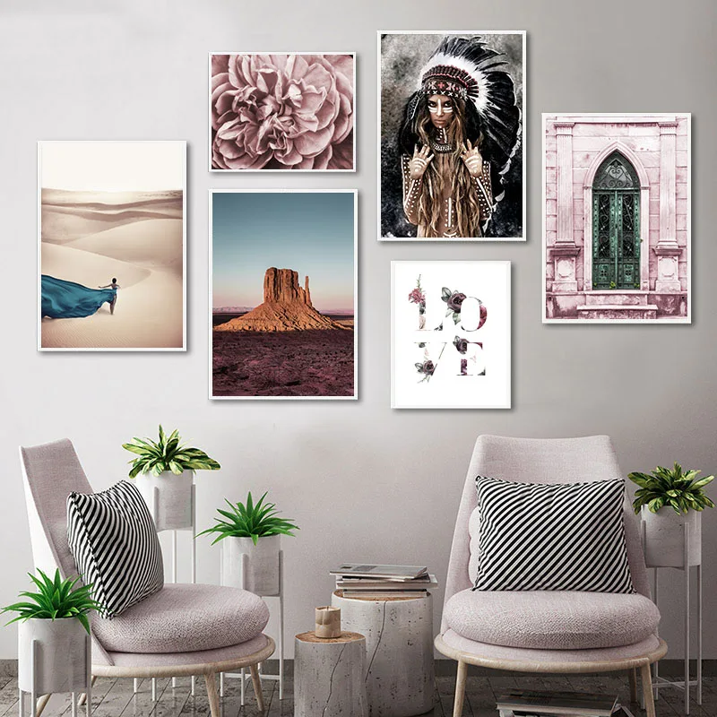 Kawaii лесных животных изображение льва слон для детской комнаты плакат Холст Wall Art