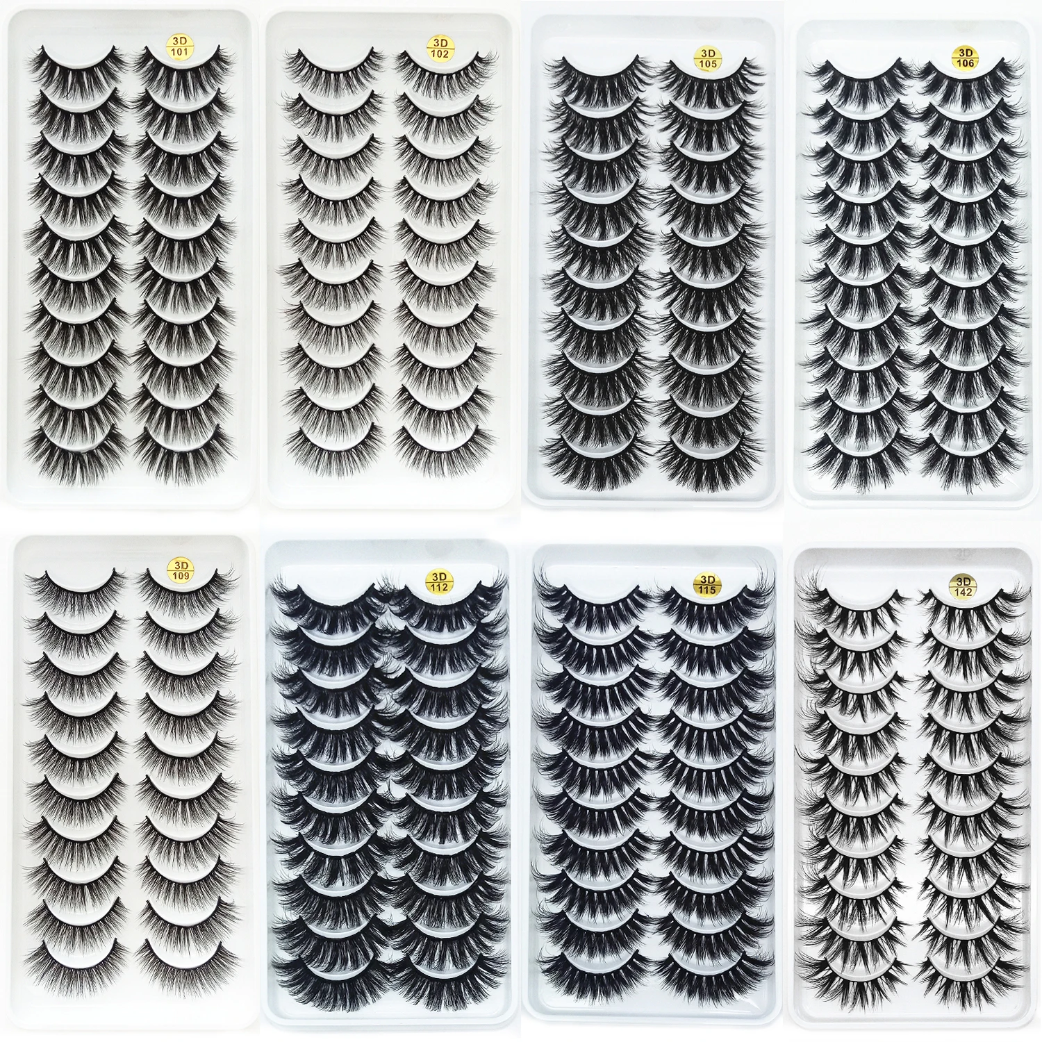 10 пар 3D норковые ресницы натуральные оптом драматические накладные для макияжа