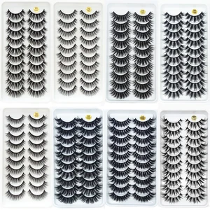 10 пар 3D норковые ресницы натуральные ресницы оптом, драматические накладные ресницы для макияжа глаз
