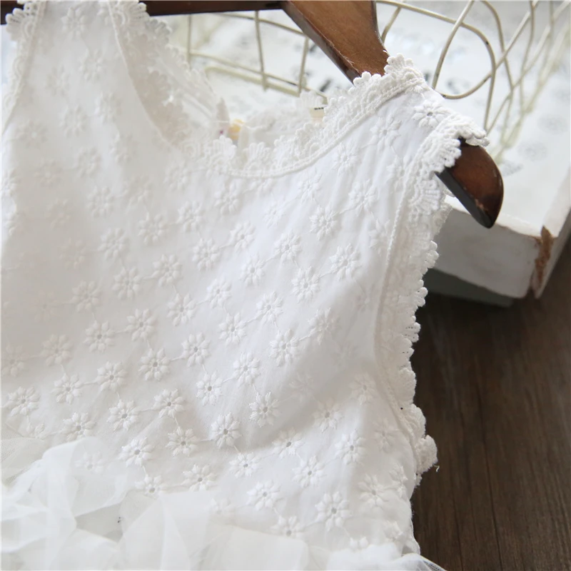 Летняя одежда для девочек детские платья кружевное Цветочное платье маленьких