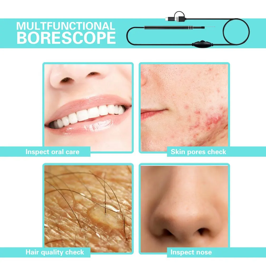 

3 in 1 Visual ear canal endoscope Ear Cleaner with 30M/130M pixels Camera Endoscope Kit ear wax removal tool