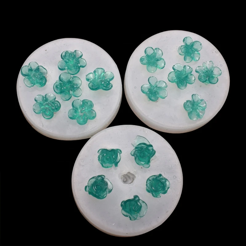 3 вида стилей милый 3D цветок розы смола литье форма вишня цветочный кулон формы