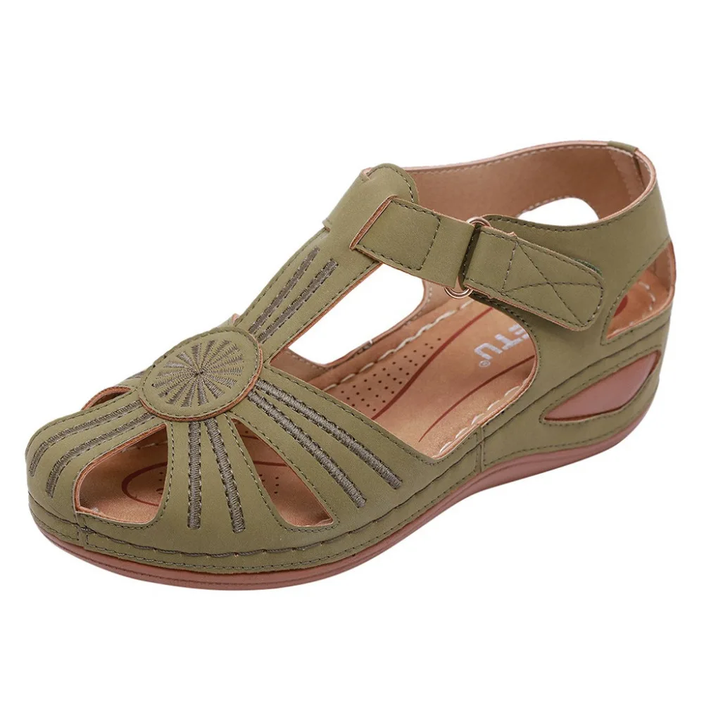 Women's Ladies Girls shoes woman Comfortable Ankle Hollow Round Toe Hollow Out Sandals Soft Bottom Sole Shoes zapatos de mujer
