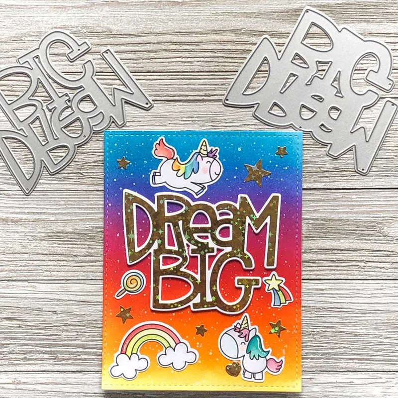 

metal cutting dies layered DREAM BIG cut die mold Scrapbooking cards making paper craft knife mould 2020 new