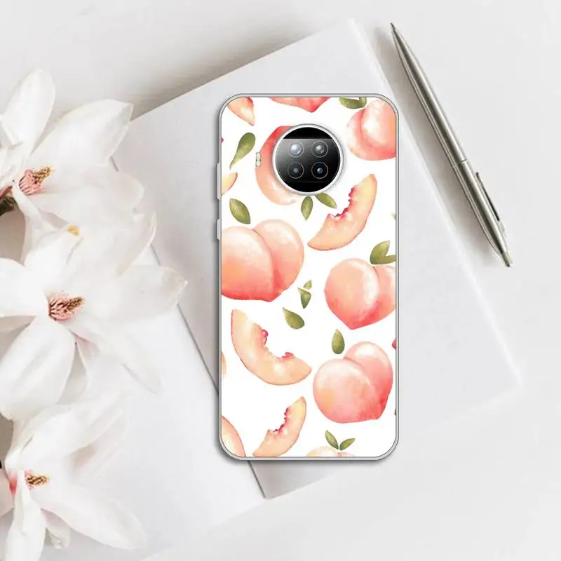 

Peach fruit pink pattern Phone Case Transparent for Xiaomi mi note 10 8 9 t HUAWEI p30 40 11 Samsung S 8 9 10 20 pro lite