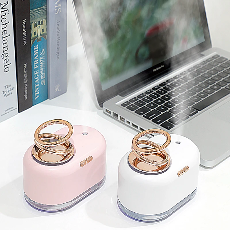 

300Ml Ultrasonic Air Humidifier Aromatherapy USB Aroma Essential Oil Diffuser LED lights Suspension loop Cool Mist Maker