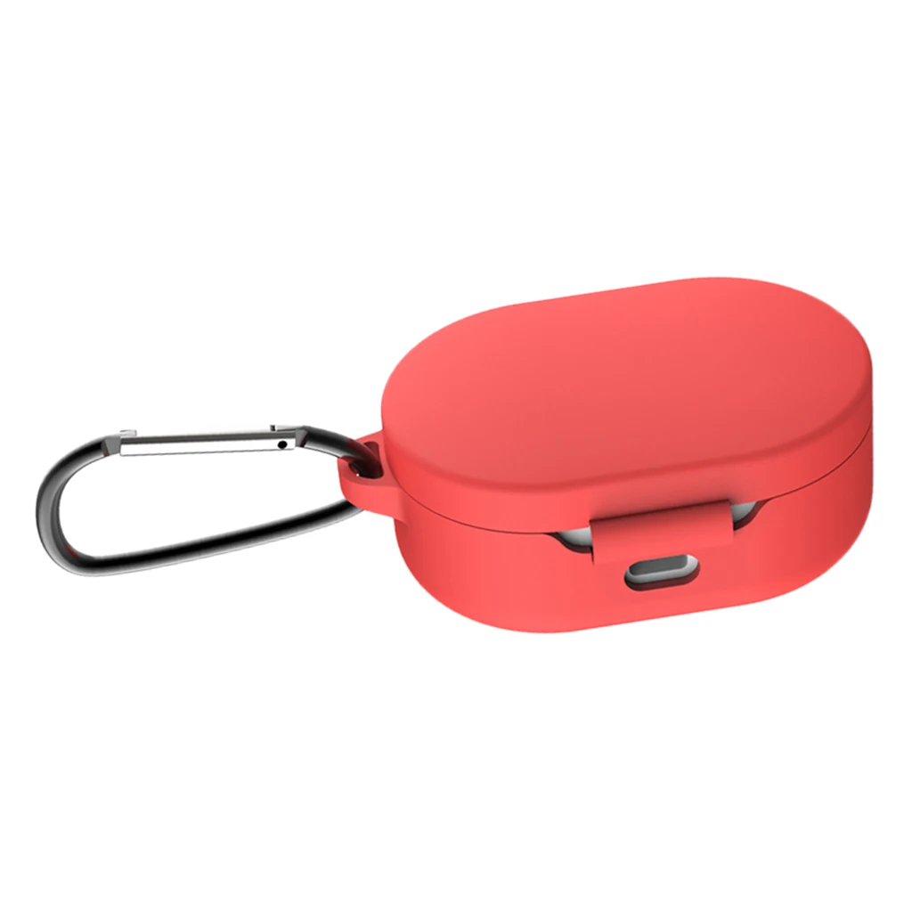 Red 71 x 46 x 31mm Силиконовый защитный чехол с кольцом для Xiaomi mi Red mi AirDots наушники Bluetooth модные беспроводные наушники - Цвет: Red 71 x 46 x 31mm