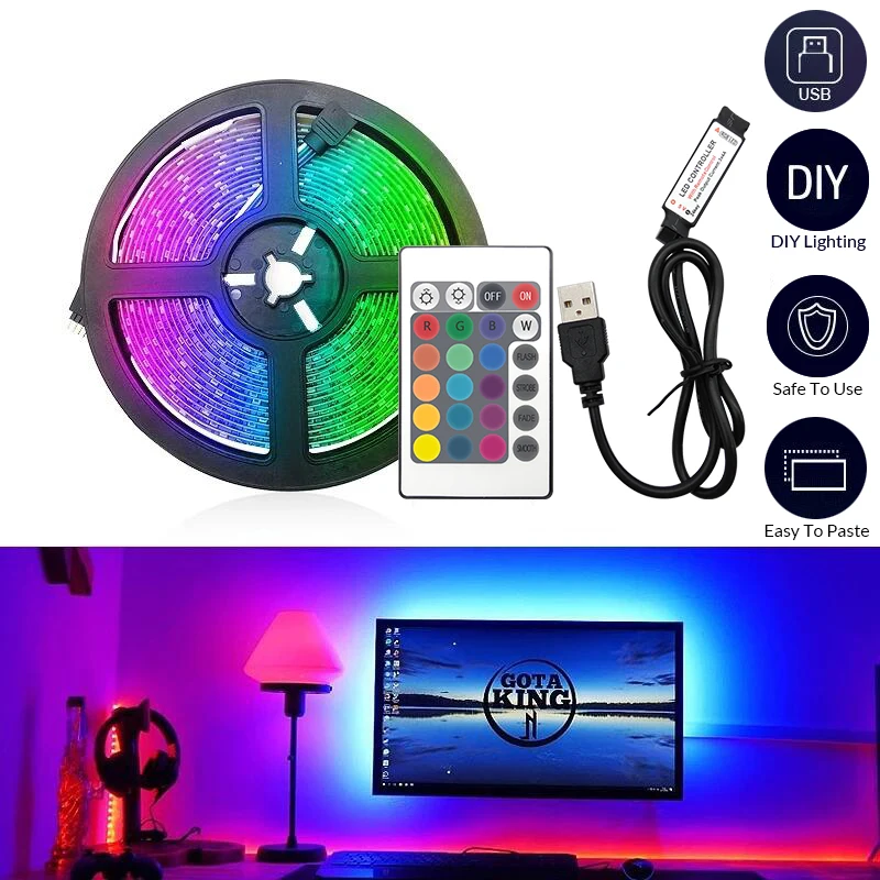Светодиодная ленсветильник с питанием от USB RGB 2835 5 в постоянного тока