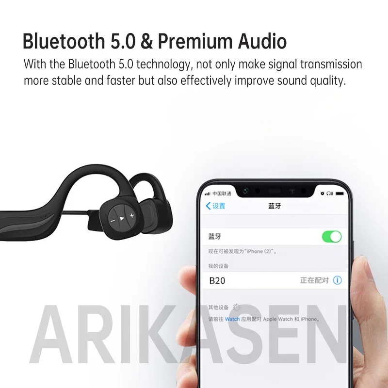 Водонепроницаемые беспроводные Bluetooth-наушники спортивные наушники 16 ГБ MP3 для
