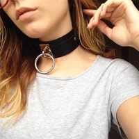 sexy punk rock gothic chokers necklace pu leather bondage goth collar for women jewelry statement gift