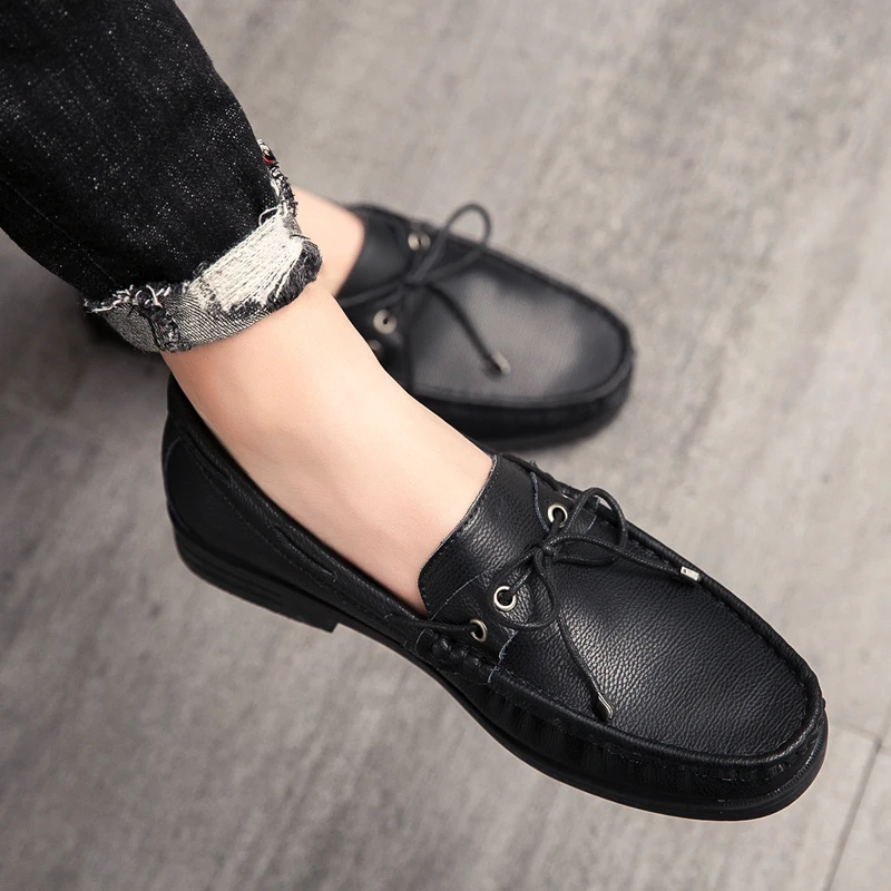 

leather men tide trend comfortable spring shoes breathable light classic fashion mens business casual mens