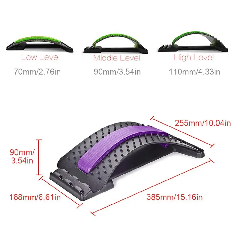 

1Pc Back Stretch Equipment Massager Magic Stretcher Fitness Lumbar Support Relaxation Spine Pain Relief Massageador