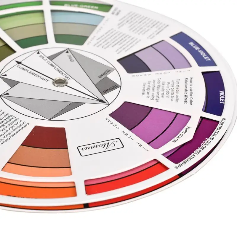 Professional Tattoo Nail Pigment 12 Color Wheel Paper Card Coloring Scheme Three-tier Design Mix Guide | Красота и здоровье