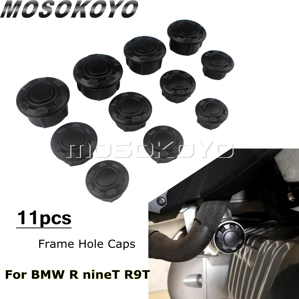 

1 Set Motorcycle Frame Plug Caps ABS Black Hole Cover Cap Guards For BMW R nineT 2014-2019 R9T