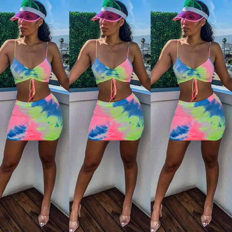 Женская юбка-макси укороченный топ комплект из 2 предметов женское обтягивающее