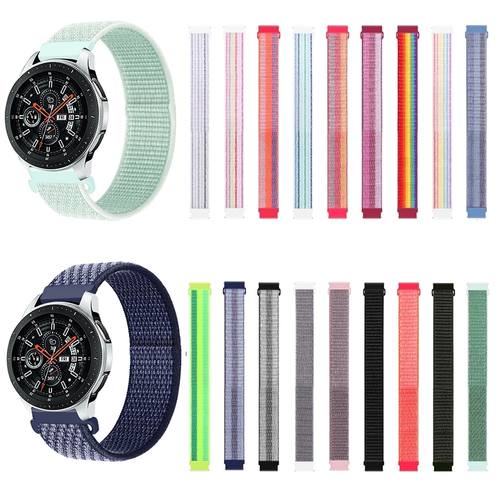 

20mm 22mm Strap For Samsung Galaxy Watch 3 45mm 41mm active 2 Gear S3 Frontier Sport Nylon Bracelet Huawei watch GT 2 42mm 46mm