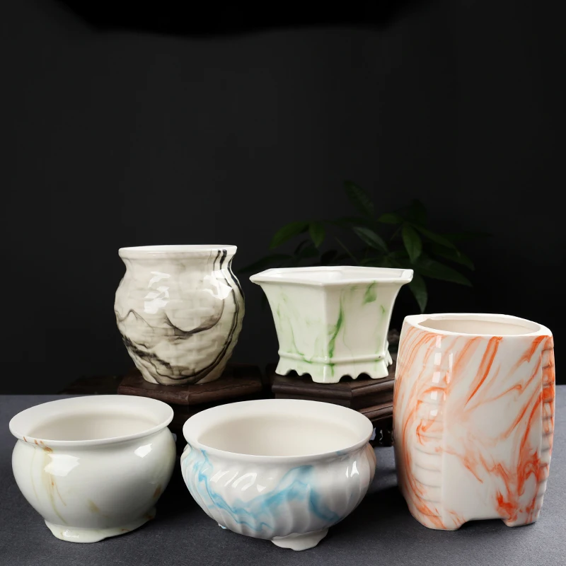 Керамический цветочный горшок в китайском стиле классический мясистый для