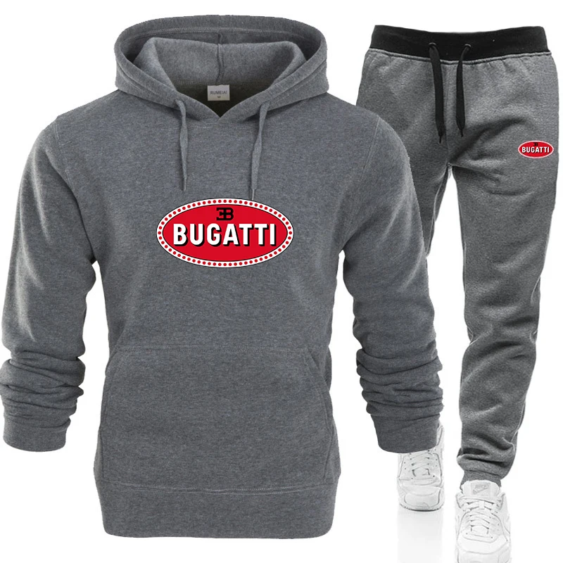 

Men's suit BUGATTI car logo brand hoodie sportswear hot sale men's hoodie + pants men's streetwear