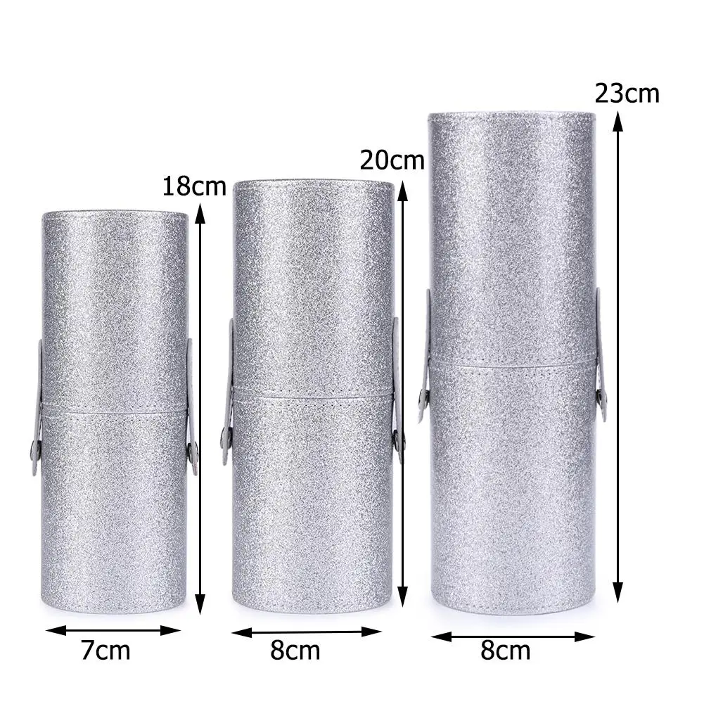 

Fashion Makeup Brush Holder Storage Box Bright Polarization Buckle Fashion High-grade Portable Leather Cosmetic Cup Organizer