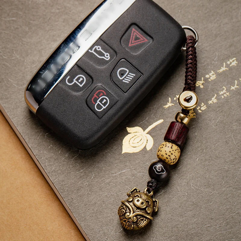 Латунные брелоки с надписью благословение свинка брелок Подвеска винтажный