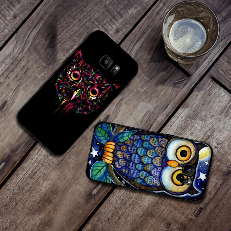 Cute Owl soft silicone Phone Case for Samsung Galaxy S6 S8 Edge S7 S9 Plus S10 S10E Note 9 8 Cover | Мобильные телефоны и