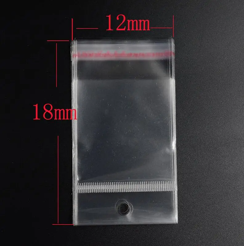 

Pouches 12cm*18cm hanging holes Clear Resealable BOPP/Poly Bags Transparent Opp Bag Packing Plastic Bags Self Adhesive Seal
