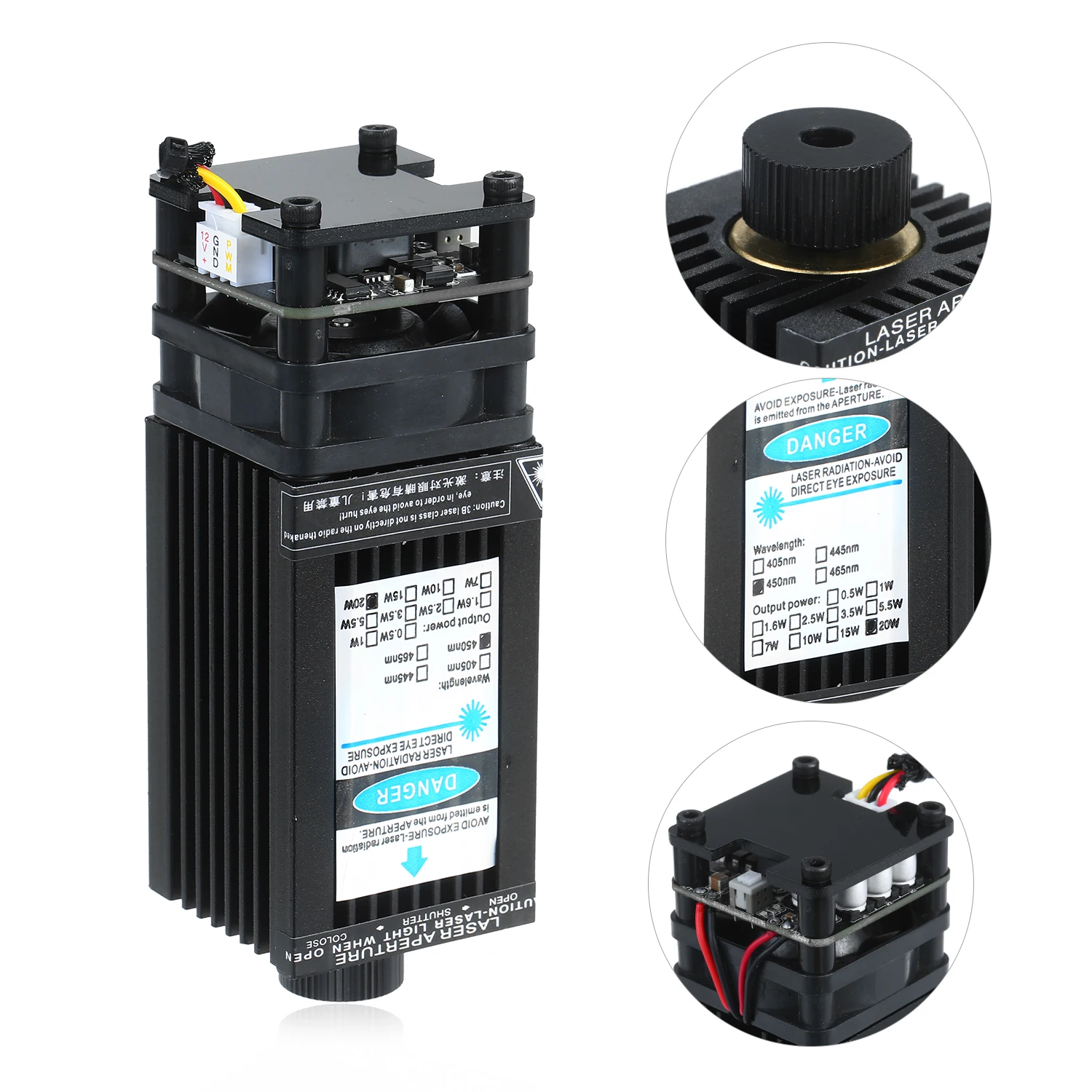 Лазерный головной лазерный модуль 30 Вт 450 нм Blu Ray лазерной гравировальной машины