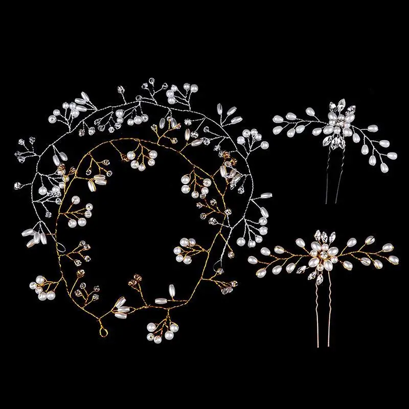 Свадебный головной убор жемчуг Кристалл повязка на голову свадебные аксессуары
