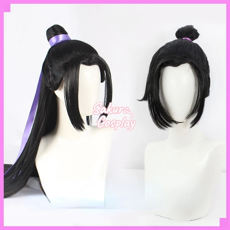 Косплей Чжэн Цзян Чэн fengmian из черных синтетических волос для ролевых игр с бесплатной шапочкой-париком