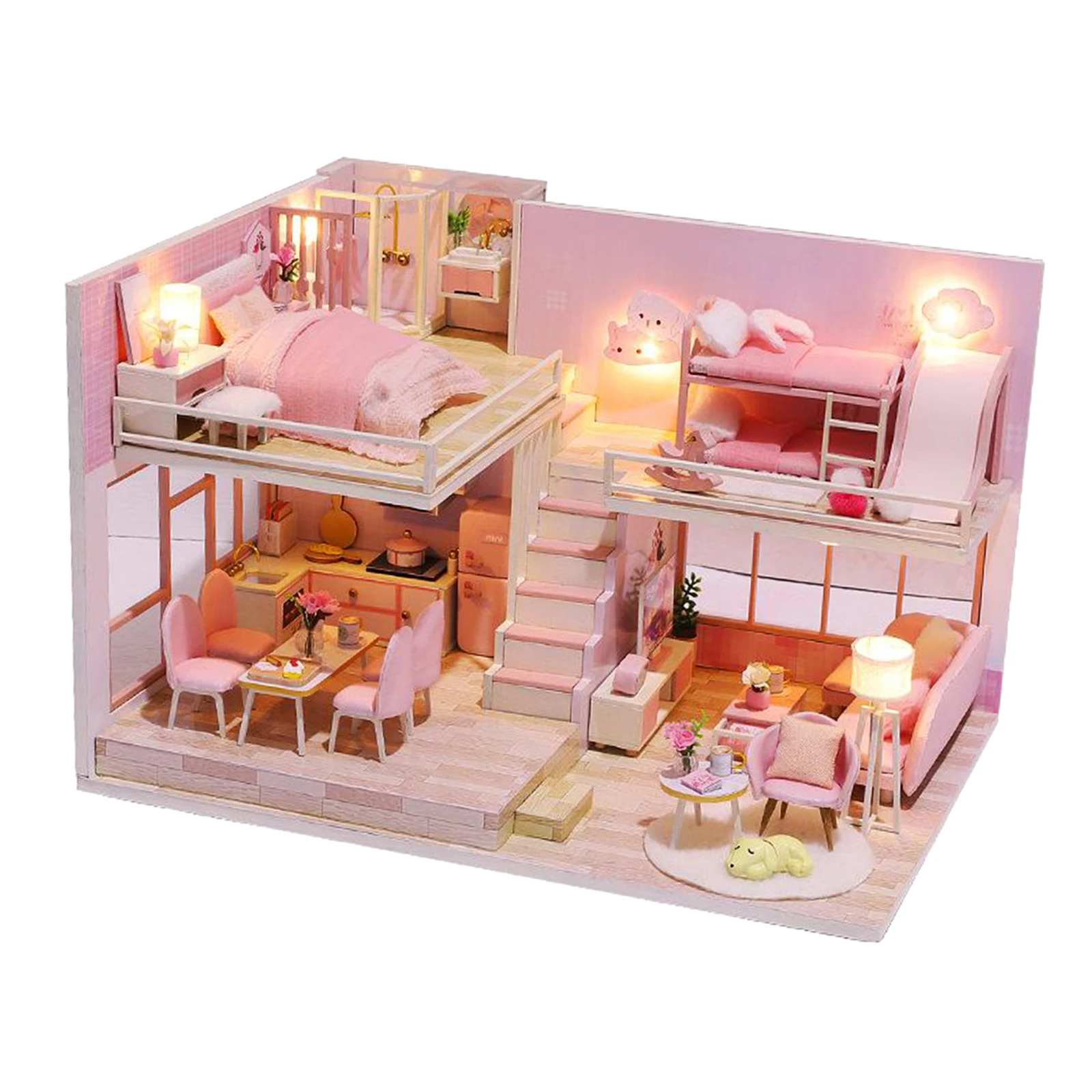 

1/12 Wooden Dollhouse Miniature Furniture and Accessories for Adults Kids