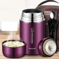 800ml1000ml food thermal jar vacuum insulated soup thermos containers 316 stainless steel lunch box with folding lunch box