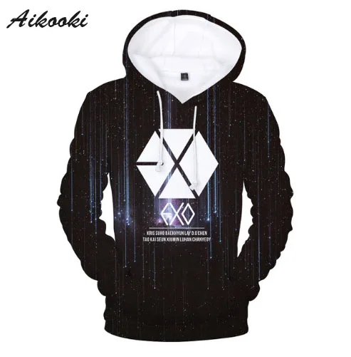 

Толстовки мужские/женские EXO, на осень/зиму, с 3D-принтом Kpop