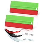 FOSHIO, 2 шт., 3 слоя, углеродное волокно, виниловая пленка, водонепроницаемая, войлочный скребок, автомобильный скребок, аксессуары для автомобиля, инструмент для тонирования окон