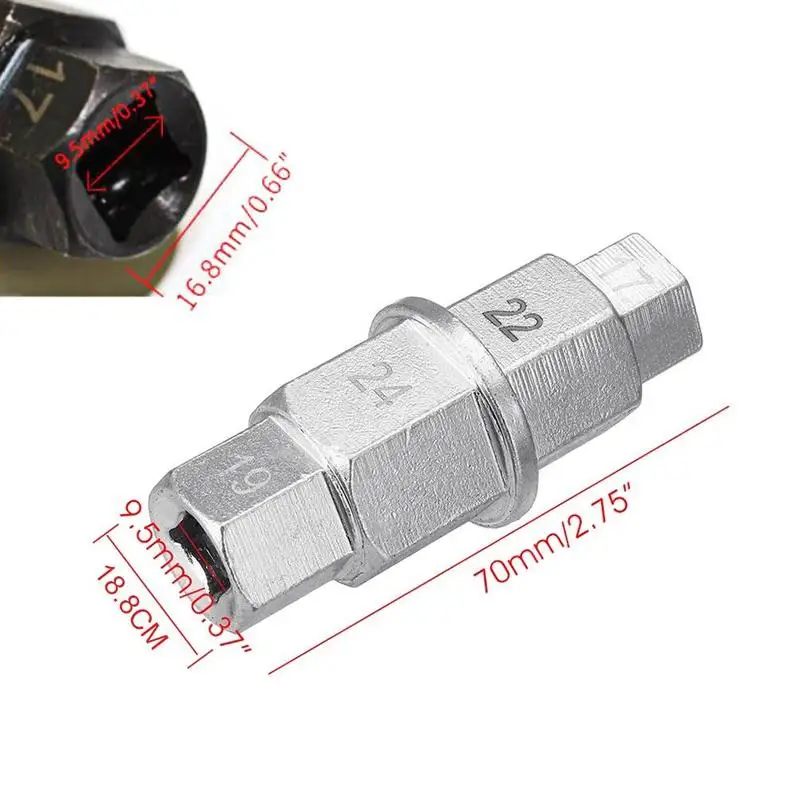 Motorcycle Front Wheel 17 19 22 24mm Hub Axle Allen Spindle Driver Tool Wrench Black Silver |