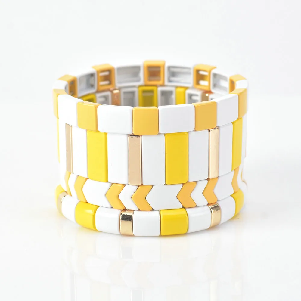 Модные ювелирные изделия KSRA 2019 браслет радужной плитки эмалевые Стрейчевые