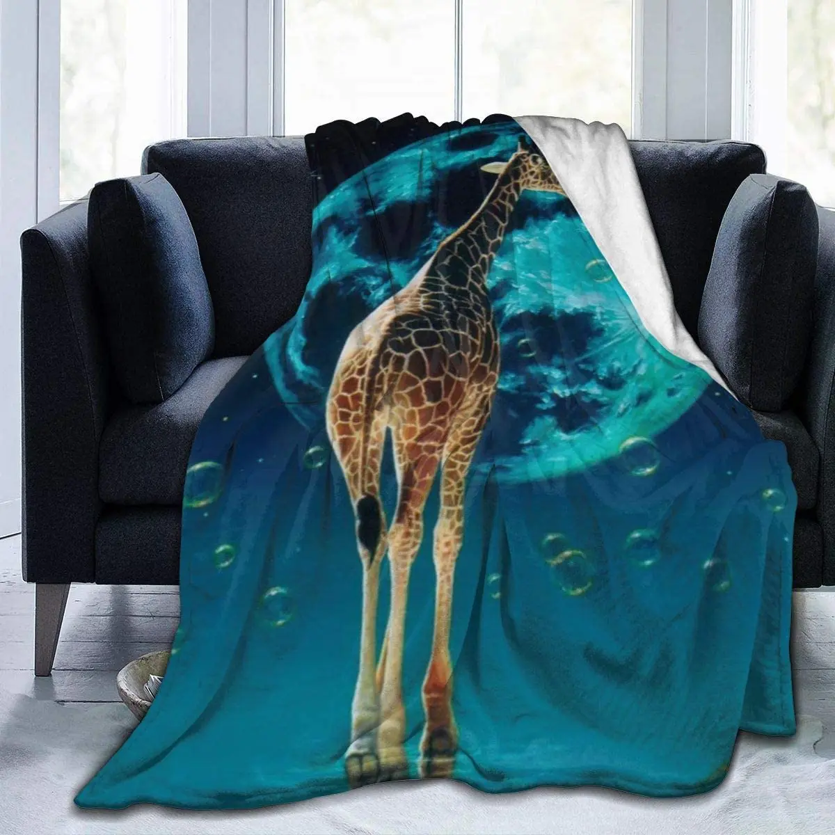 

Delerain Giraffe Flannel Fleece Throw Blanket 50"x60" Living Room/Bedroom/Sofa Couch Warm