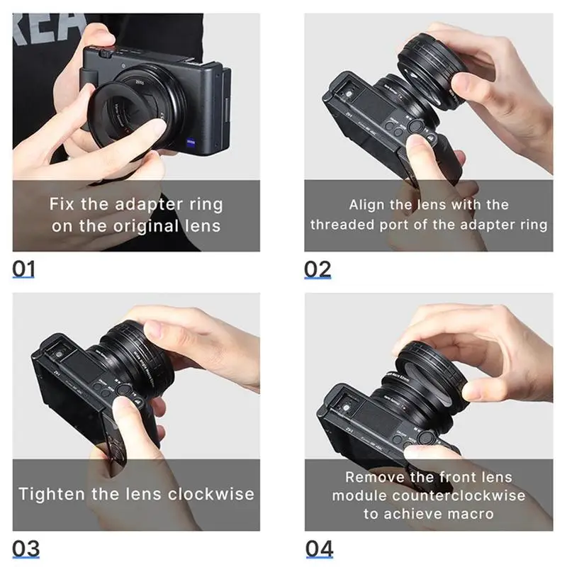 

Ulanzi WL-1 ZV1 10X HD Macro Lens 18MM Wide Angle Lens Lens For Sony Camera Lens Camera Camera ZV-1 Accessories C5C4