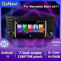 gonavi 2 din android 11 car radio with screen for mercedes benz e class w211 e200 e220 e300 e350 e270 e280 w219 carplay stereo